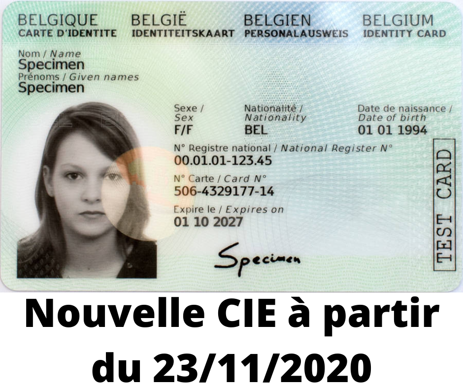 Nouvelle carte d'identité à partir du 23/11/2020 – Bienvenue à Houyet